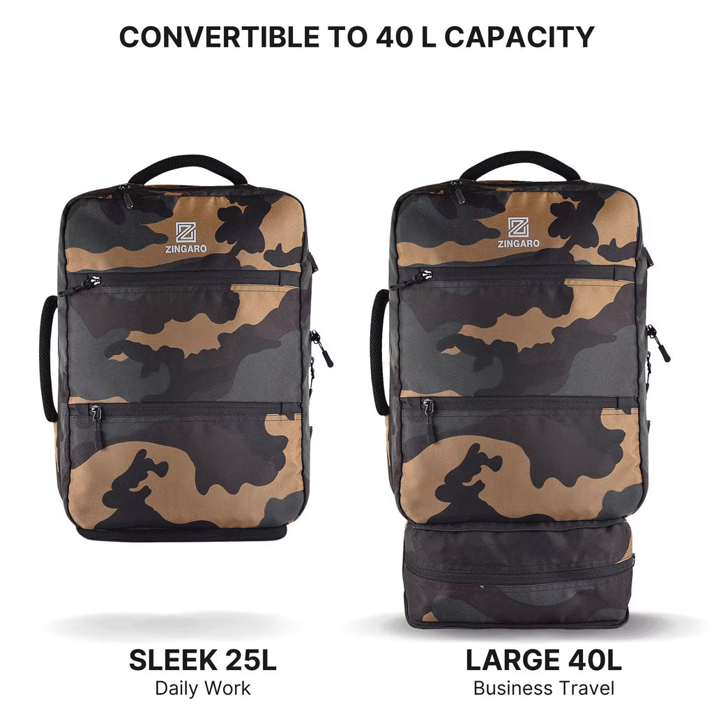 Army travel backpack expandable from 35L to 40L