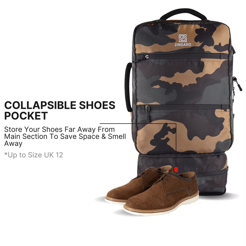 army travel backpack shoes pocket