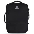A black ZINGARO laptop backpack with multiple zippered pockets and a top carry handle, shown against a plain white background.