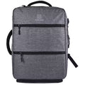 A gray heathered backpack with black zippers, a top handle, and a side shoulder strap, featuring the ZINGARO brand logo on the front.