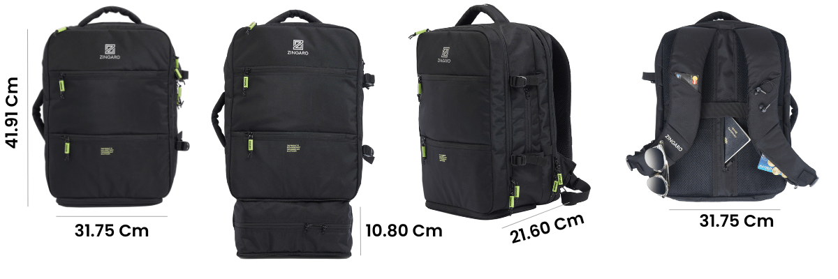Zingaro Backpack-With 35 massive feature- Best travel backpack in India with many compartments- Best travel backpack in India with clothing- electronics-shoes compartment- Travel backpack in India with multiple features- Best travel backpack in India with clothing compartment at best price-Best travel backpack with lot of pockets-Best travel backpack with laptop compartment