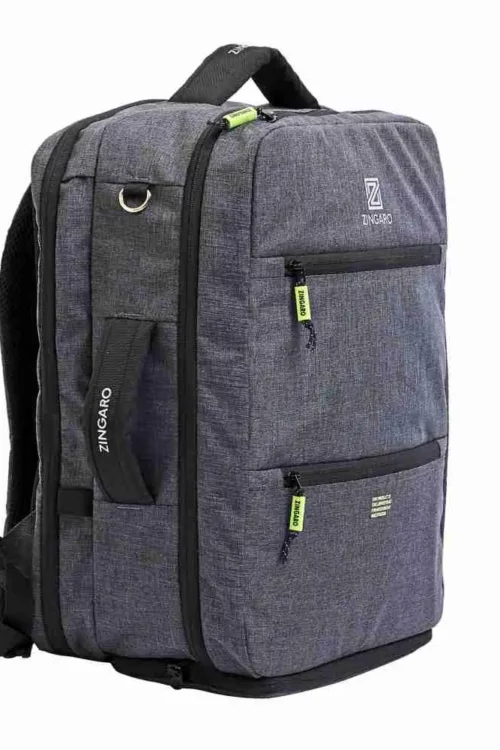 Zingaro Classic Grey 40L waterproof laptop backpack with 35 massive features
