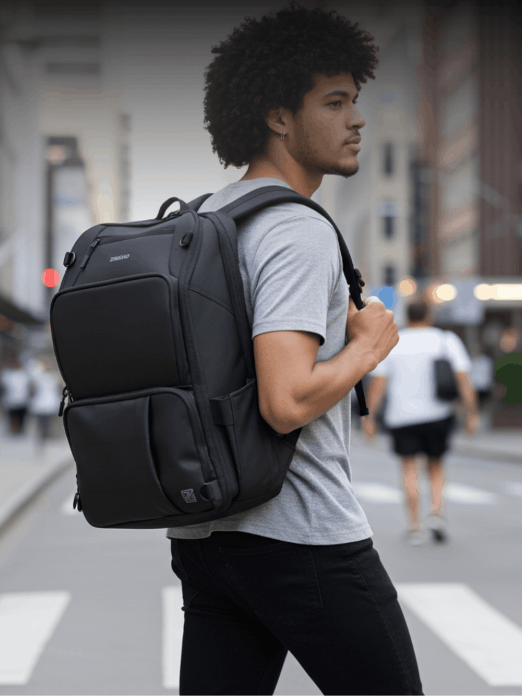 Zingaro 40l large convertible waterproof travel backpack for men women with laptop compartment